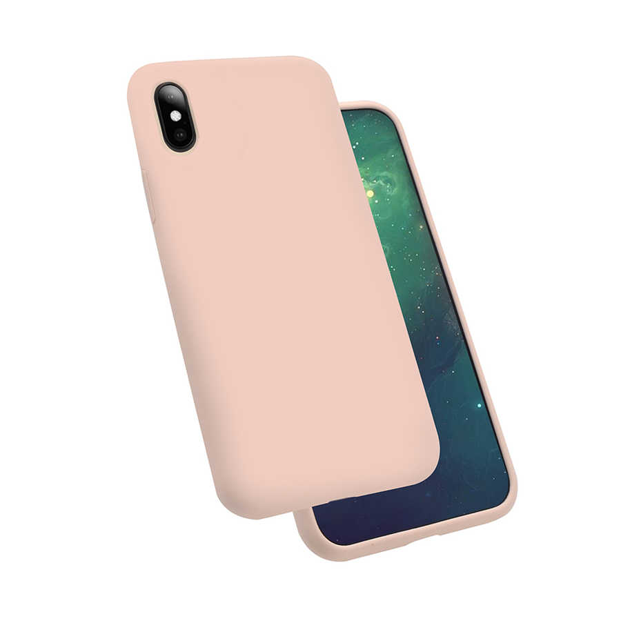 iPhone%20Uyumlu%20X%20Kılıf%20Zore%20Silk%20Silikon-Pembe