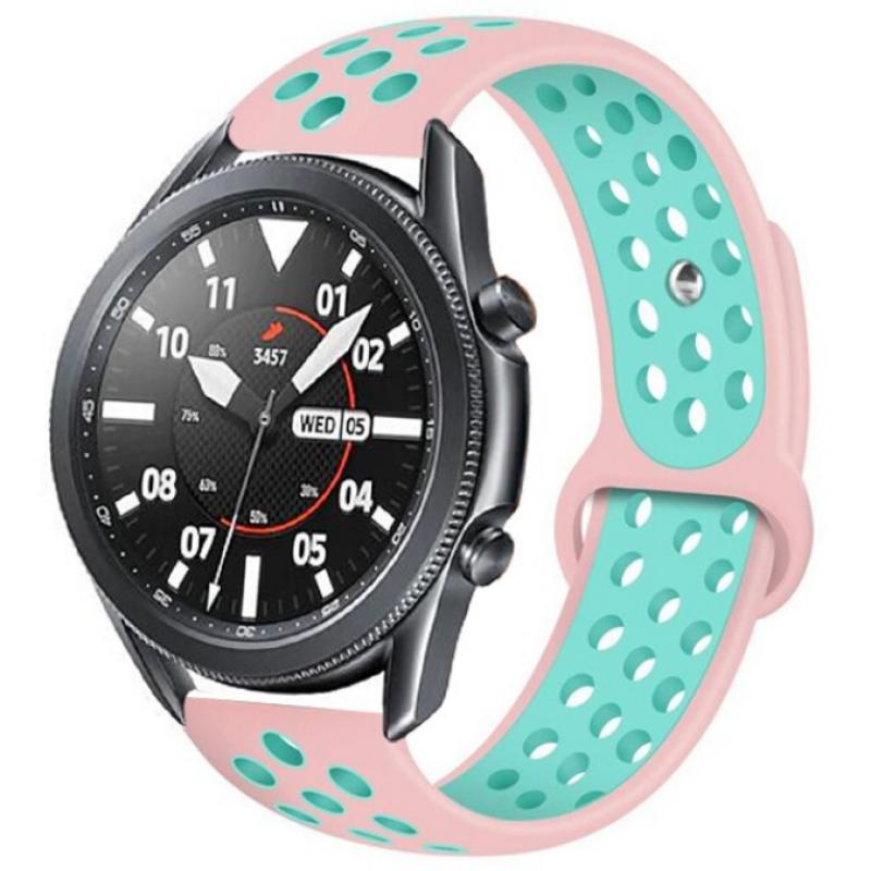 Galaxy%20Uyumlu%20Watch%2046mm%20(22mm)%20KRD-02%20Silikon%20Kordon-Pembe-yeşil