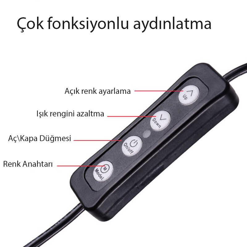 Zore%20M20%20Işıklı%20Telefon%20Tutucu%20Ring%20Light