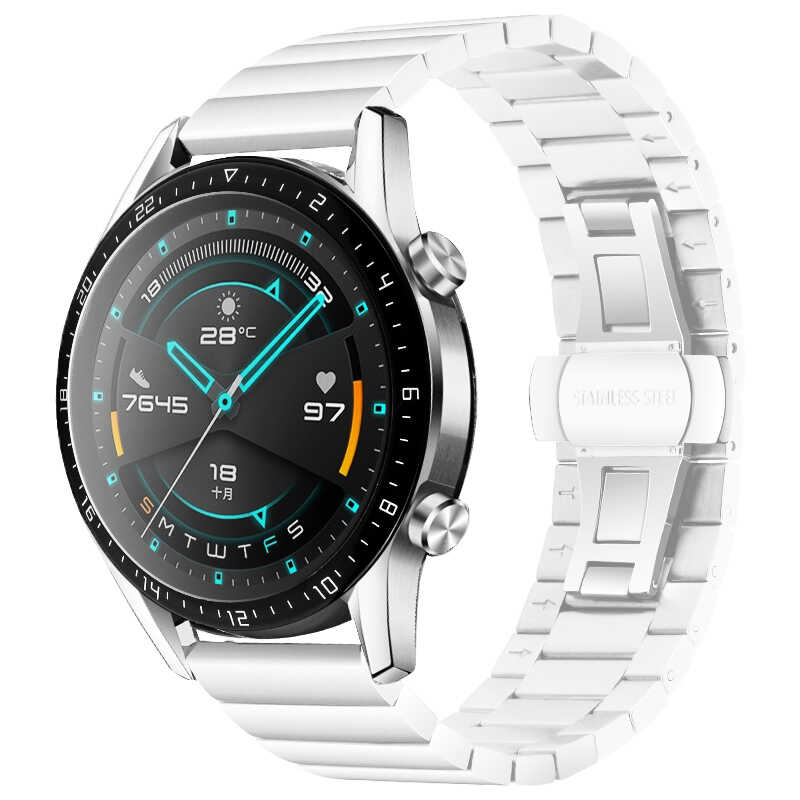 Galaxy%20Uyumlu%20Watch%2042mm%20(20mm)%20KRD-16%20Metal%20Kordon-Beyaz