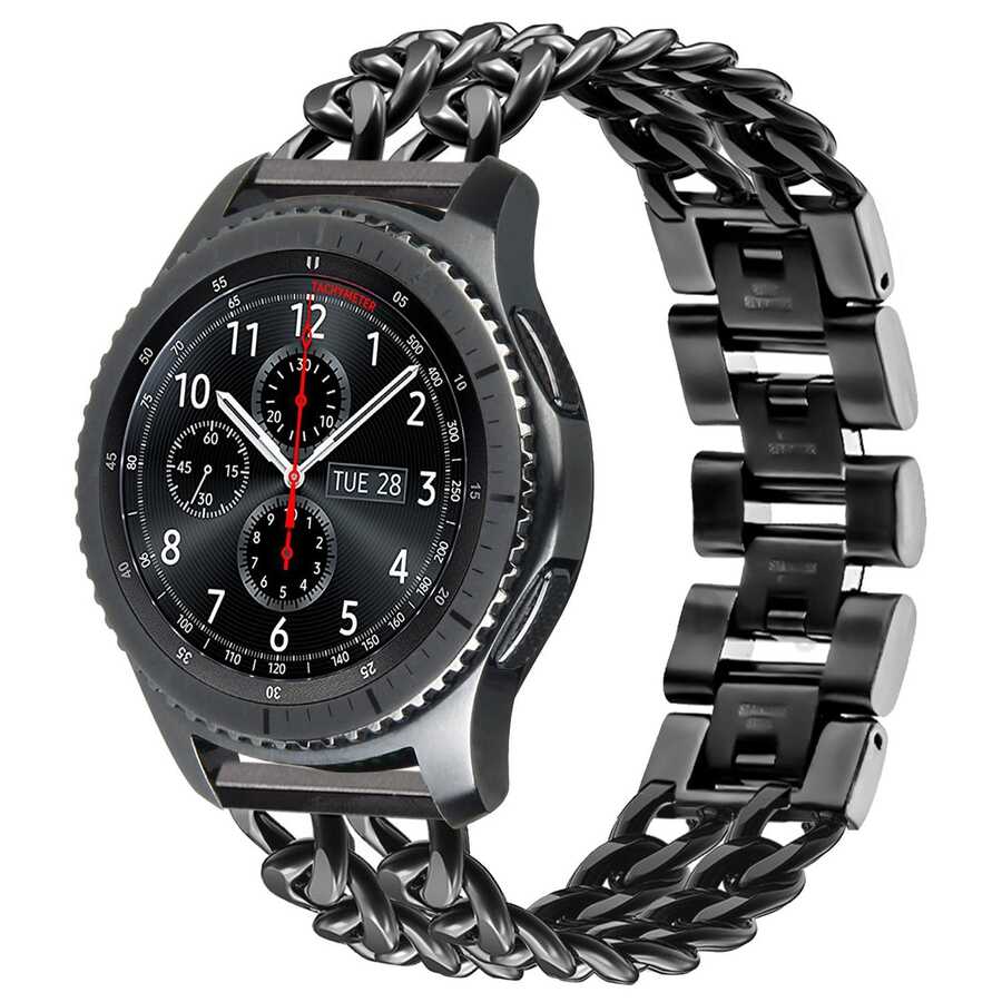 ​​Galaxy%20Uyumlu%20Watch%2046mm%20(22mm)%20KRD-17%20Metal%20Kordon-Siyah