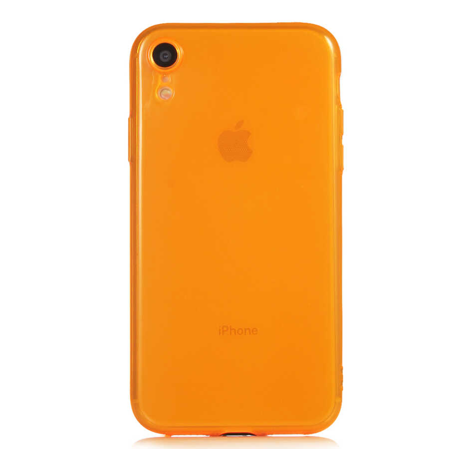 iPhone%20Uyumlu%20XR%206.1%20Kılıf%20Zore%20Mun%20Silikon-Turuncu