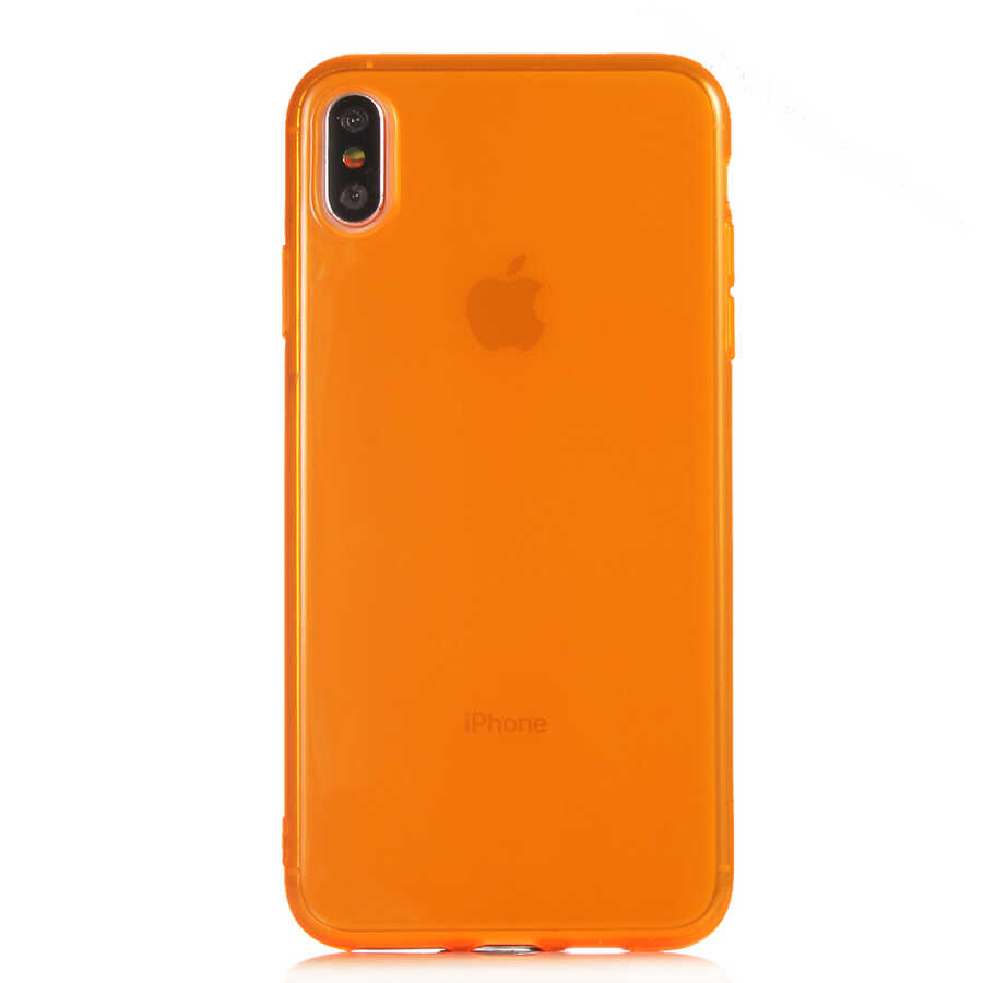 iPhone%20Uyumlu%20XS%20Max%206.5%20Kılıf%20Zore%20Mun%20Silikon-Turuncu