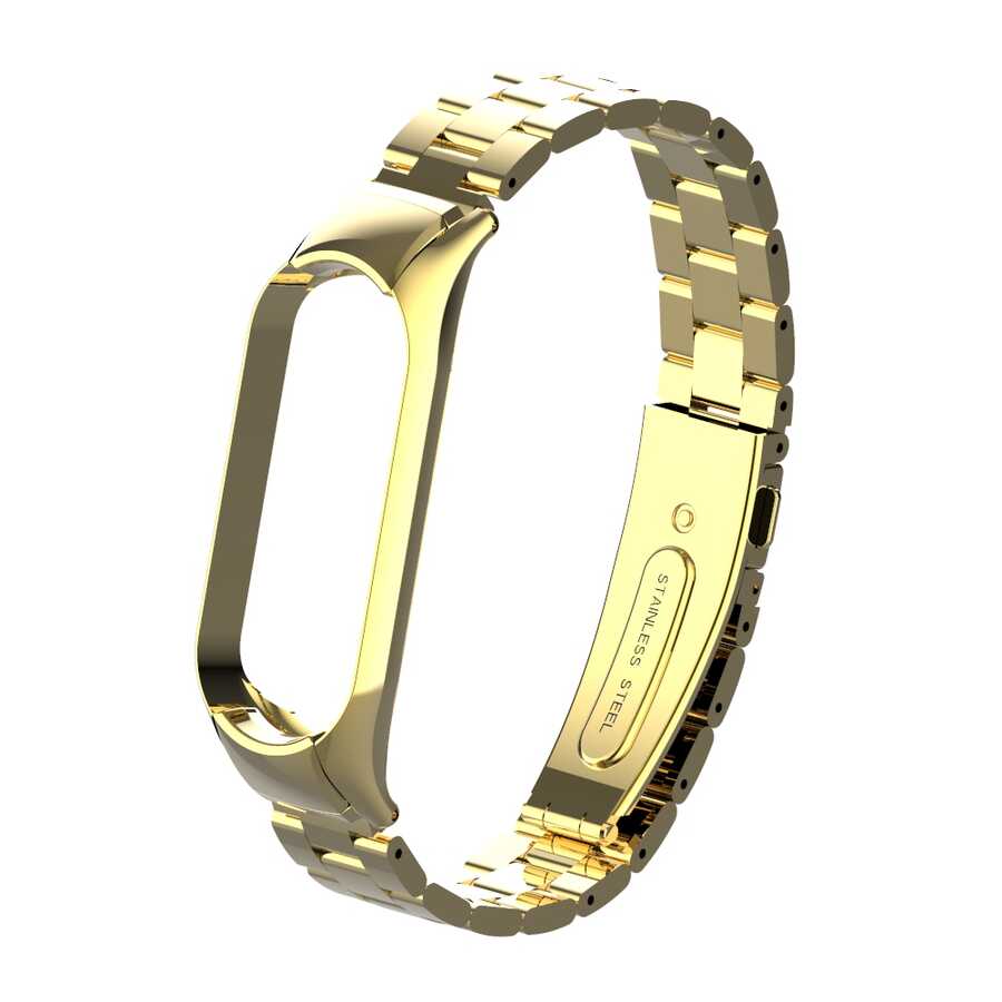 Xiaomi%20Uyumlu%20%20Mi%20Band%205%20KRD-04%20Metal%20Kordon-Gold