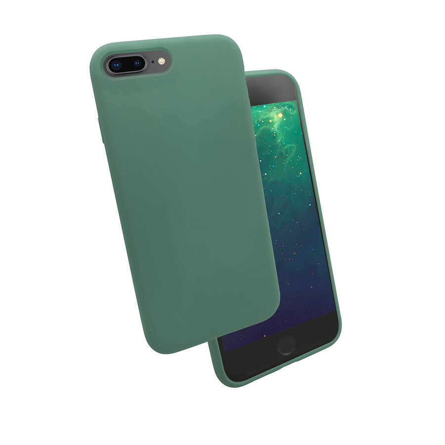 iPhone%20Uyumlu%207%20Plus%20Kılıf%20Zore%20Silk%20Silikon-Koyu%20yeşil