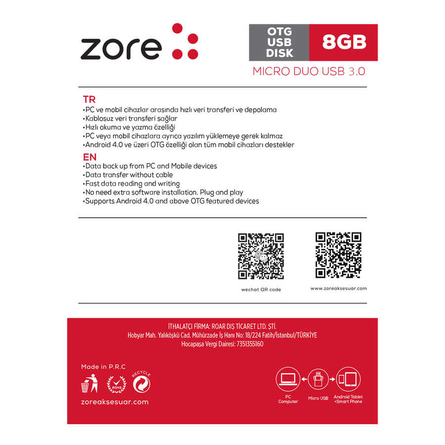 Zore%203.0%20Micro%20Metal%20OTG%208%20GB