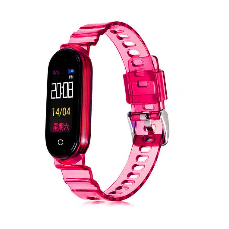 Xiaomi%20Uyumlu%20%20Mi%20Band%205%20KRD-27%20Silikon%20Kordon-Pembe