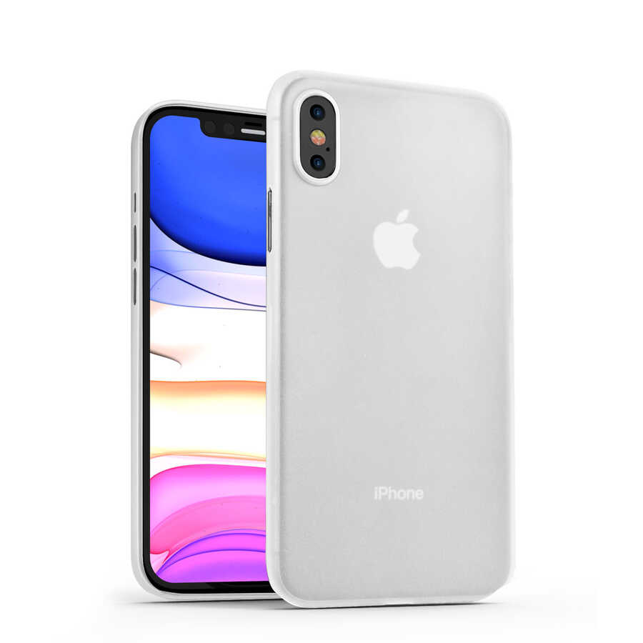 iPhone%20Uyumlu%20X%20Kılıf%20​​​​​Wiwu%20Skin%20Nano%20PP%20Kapak-Beyaz