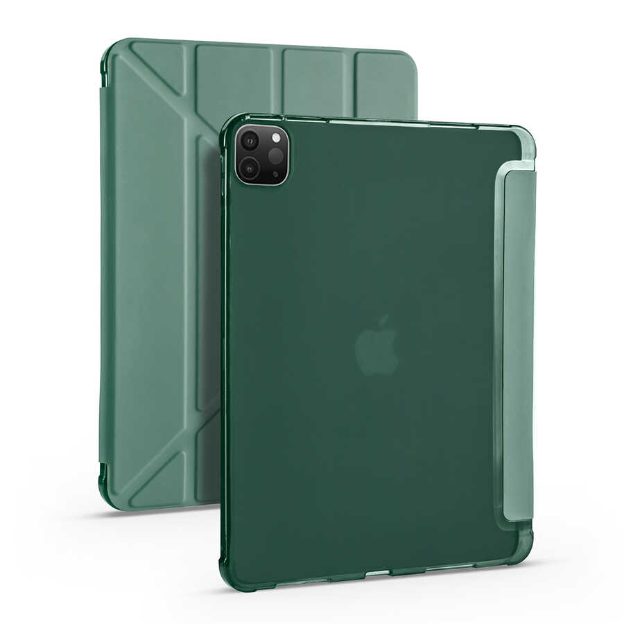 iPad%20Uyumlu%20Pro%2012.9%202020%20(4.Nesil)%20Kılıf%20Zore%20Tri%20Folding%20Kalem%20Bölmeli%20Standlı%20Kılıf-Koyu%20yeşil