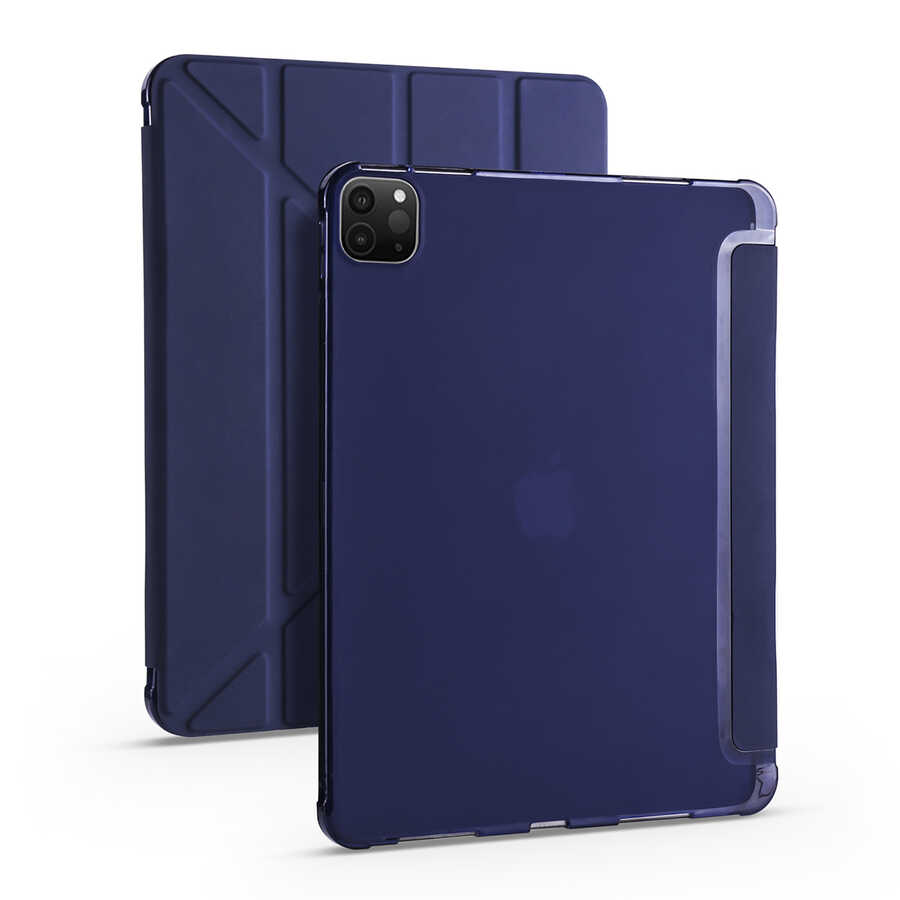 iPad%20Uyumlu%20Pro%2012.9%202020%20(4.Nesil)%20Kılıf%20Zore%20Tri%20Folding%20Kalem%20Bölmeli%20Standlı%20Kılıf-Lacivert