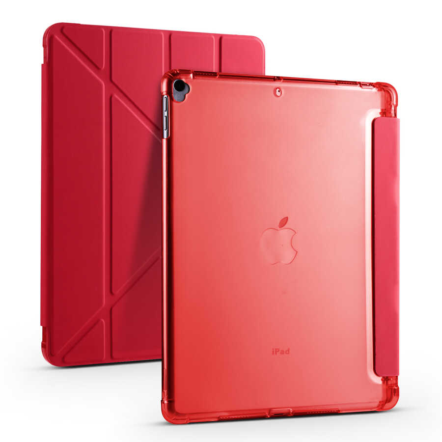 iPad%20Uyumlu%20Pro%2010.5%20(7.Nesil)%20Kılıf%20Zore%20Tri%20Folding%20Kalem%20Bölmeli%20Standlı%20Kılıf-Kırmızı