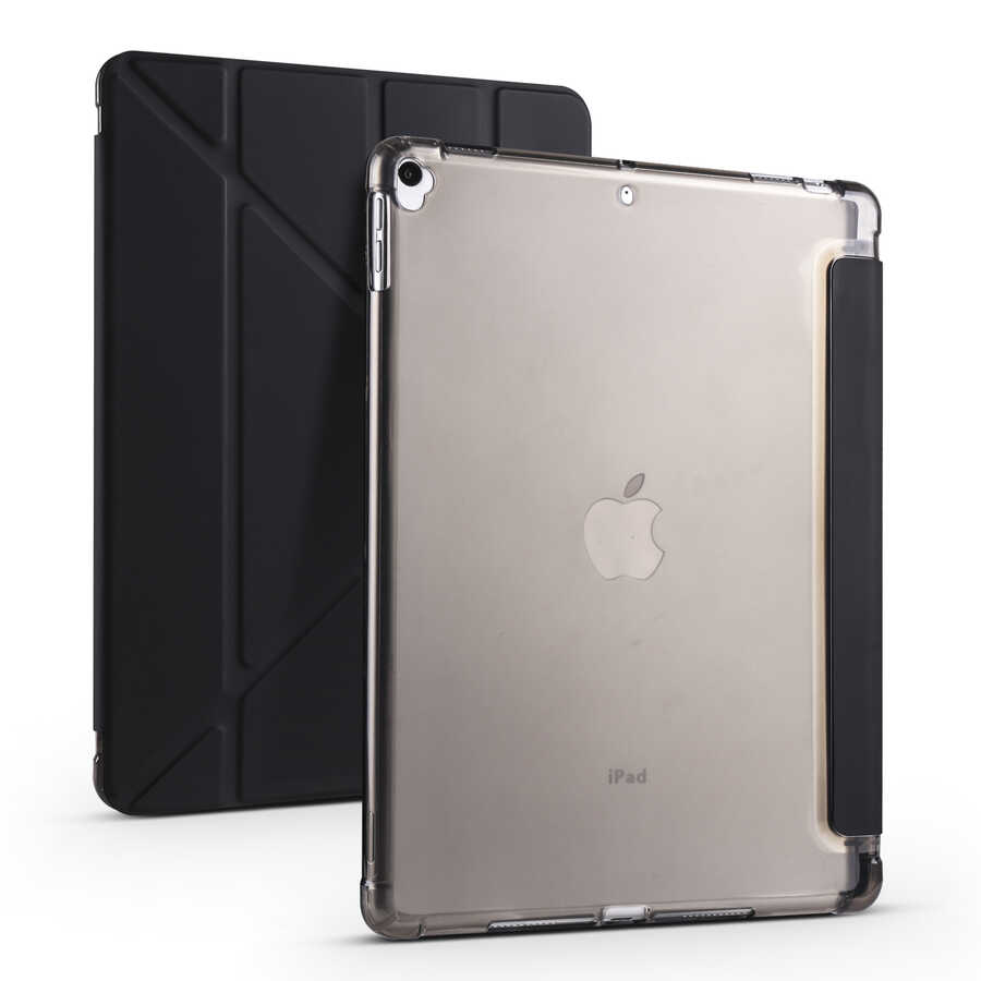 iPad%20Uyumlu%20Pro%2010.5%20(7.Nesil)%20Kılıf%20Zore%20Tri%20Folding%20Kalem%20Bölmeli%20Standlı%20Kılıf-Siyah