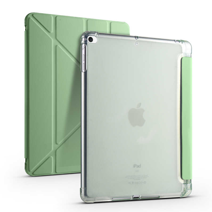 iPad%20Uyumlu%209.7%202017%20(5.Nesil)%20Kılıf%20Zore%20Tri%20Folding%20Kalem%20Bölmeli%20Standlı%20Kılıf-Açık%20yeşil