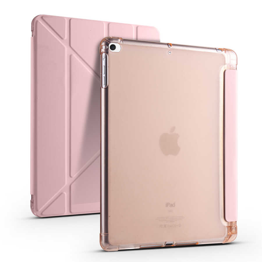 iPad%20Uyumlu%209.7%202017%20(5.Nesil)%20Kılıf%20Zore%20Tri%20Folding%20Kalem%20Bölmeli%20Standlı%20Kılıf-Rose%20gold