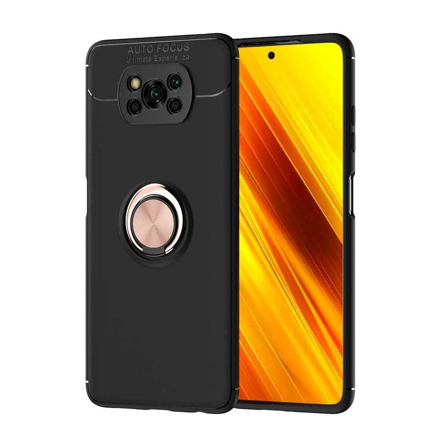 Xiaomi%20Uyumlu%20%20Poco%20X3%20Kılıf%20Zore%20Ravel%20Silikon%20Kapak-Siyah-rose%20gold