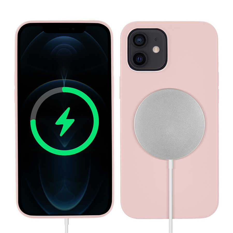 iPhone%20Uyumlu%2012%20Mini%20Kılıf%20Zore%20Silksafe%20Wireless%20Kapak-Pembe%20açık