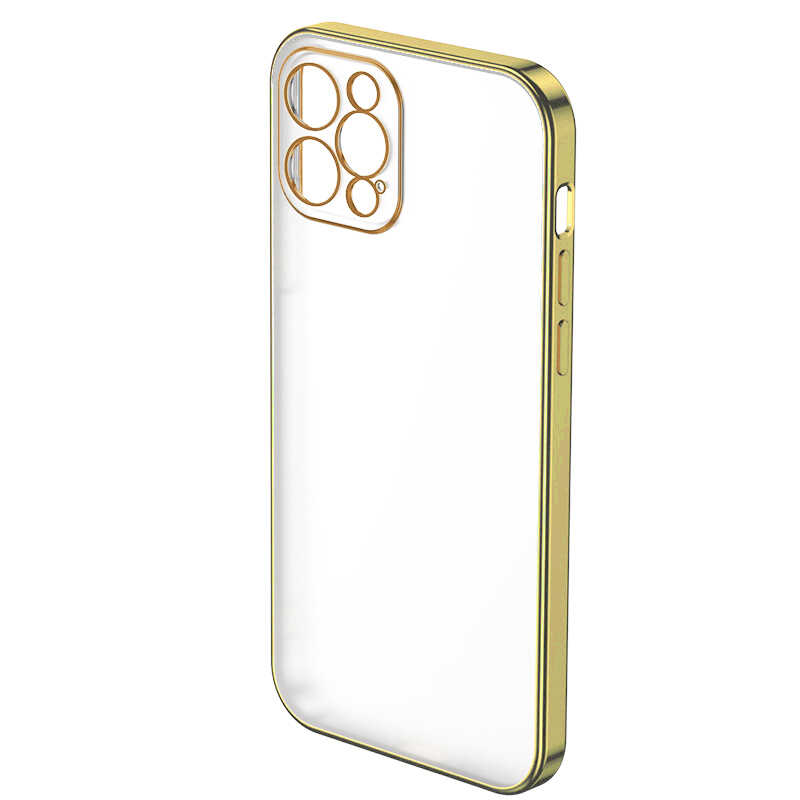 iPhone%20Uyumlu%2012%20Pro%20Benks%20Matte%20Electroplated%20TPU%20Kapak-Gold