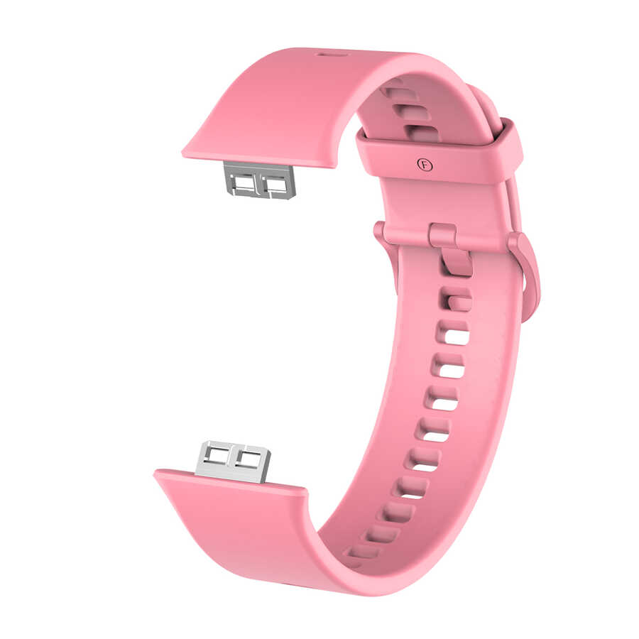 Huawei%20Uyumlu%20Watch%20Fit%20KRD-43%20Silikon%20Kordon-Pembe