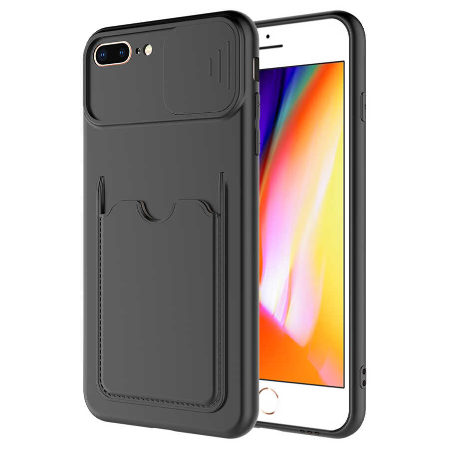 iPhone%20Uyumlu%207%20Plus%20Kılıf%20​Zore%20Kartix%20Kapak-Siyah