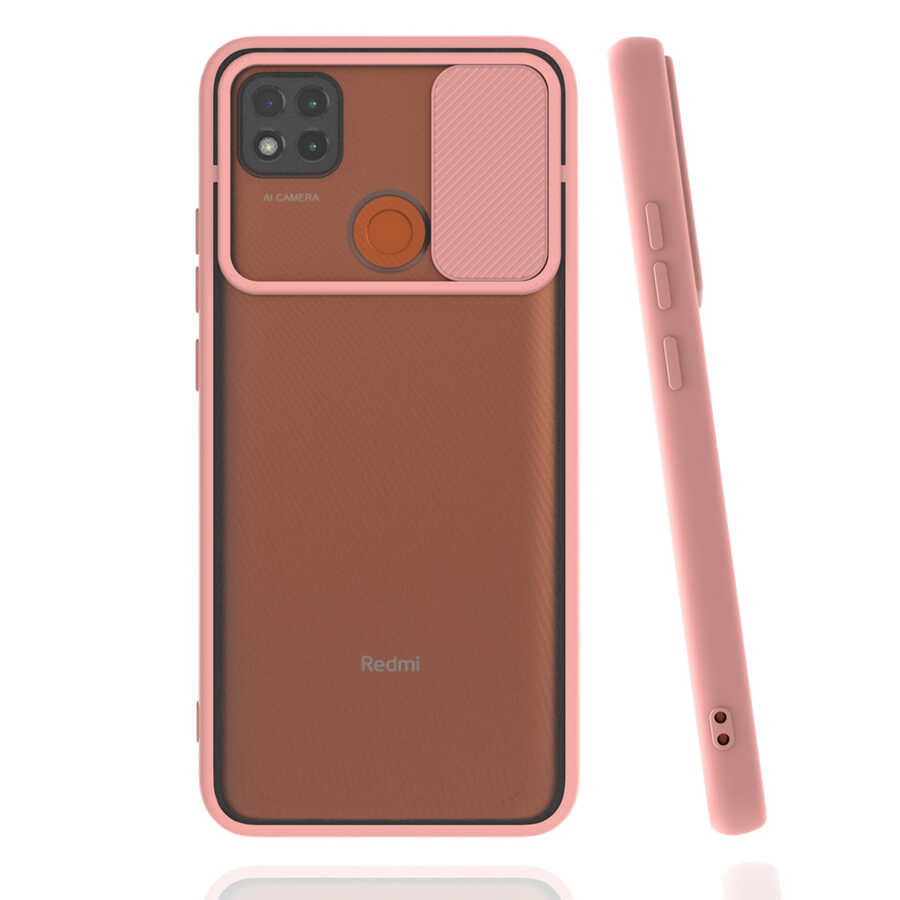 Xiaomi%20Uyumlu%20%20Redmi%209C%20Kılıf%20Zore%20Lensi%20Kapak-Pembe%20açık