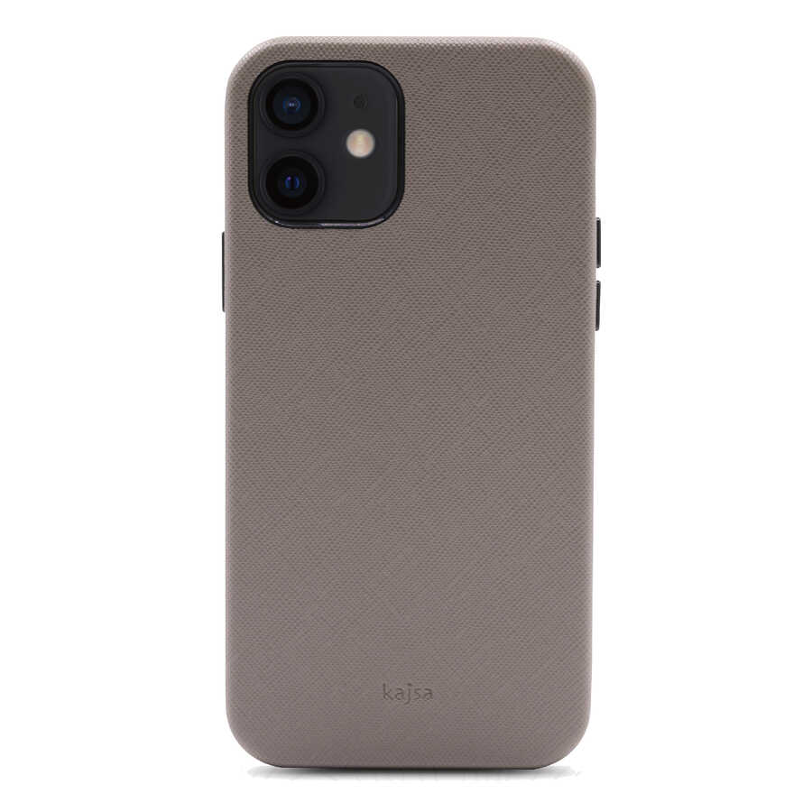 iPhone%20Uyumlu%2012%20Kılıf%20​Kajsa%20Woven%20Kapak-Gri