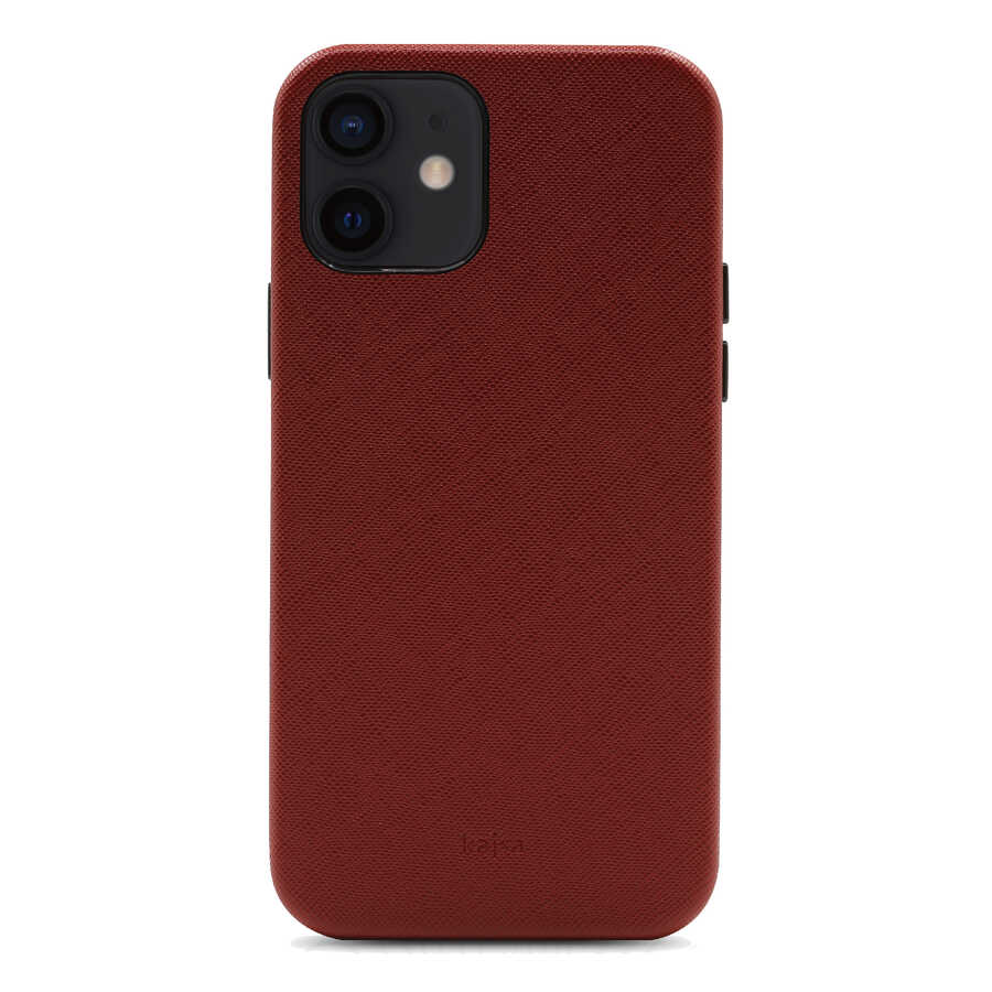 iPhone%20Uyumlu%2012%20Kılıf%20​Kajsa%20Woven%20Kapak-Bordo