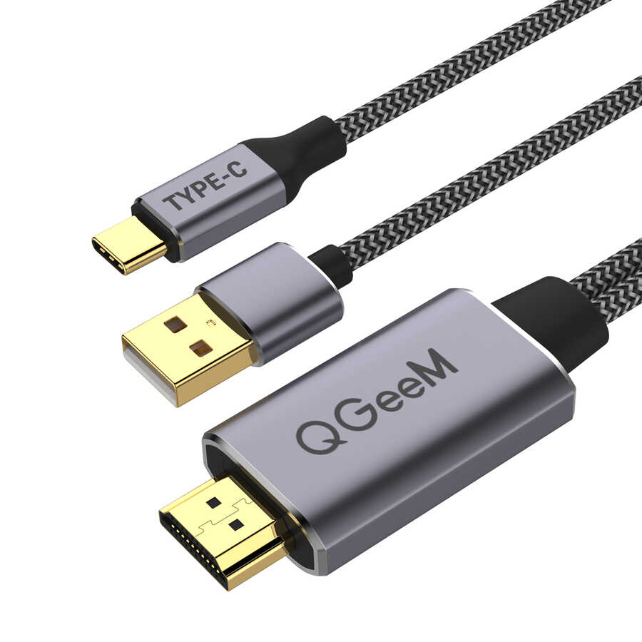 Qgeem%20QG-UA12%20Type-C%20To%20HDMI%202%20in%201%20Kablo