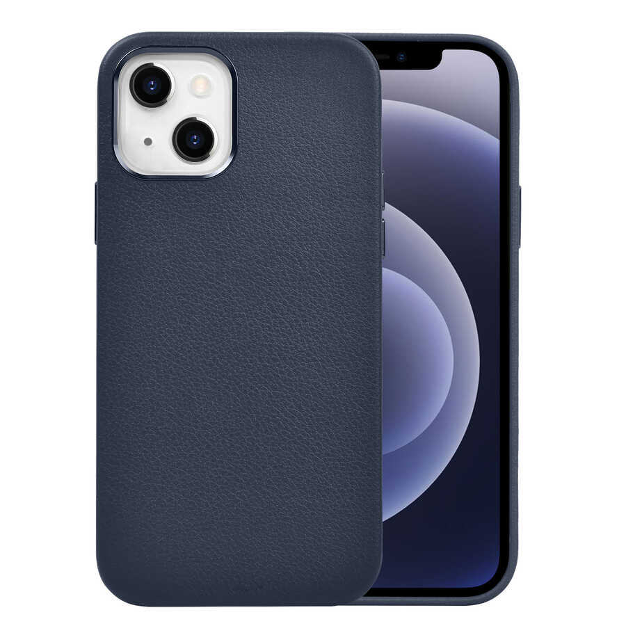 iPhone%20Uyumlu%2013%20Kılıf%20Wiwu%20Calfskin%20Kapak-Lacivert