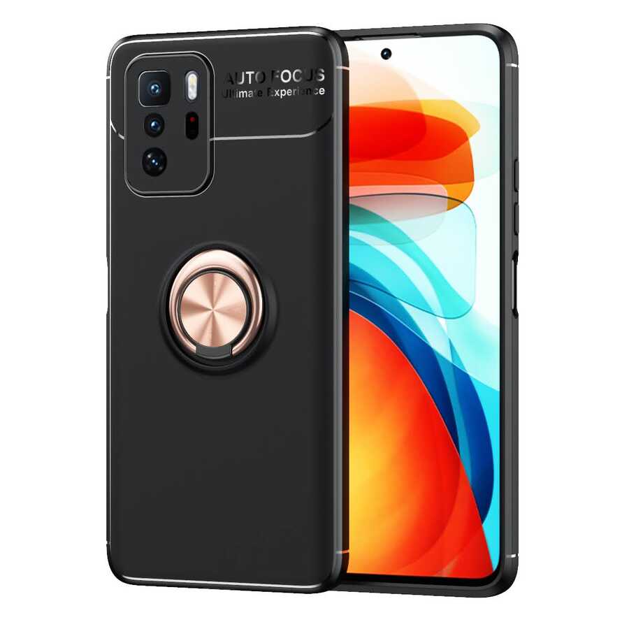 Xiaomi%20Uyumlu%20%20Poco%20X3%20GT%20Kılıf%20Zore%20Ravel%20Silikon%20Kapak-Siyah-rose%20gold