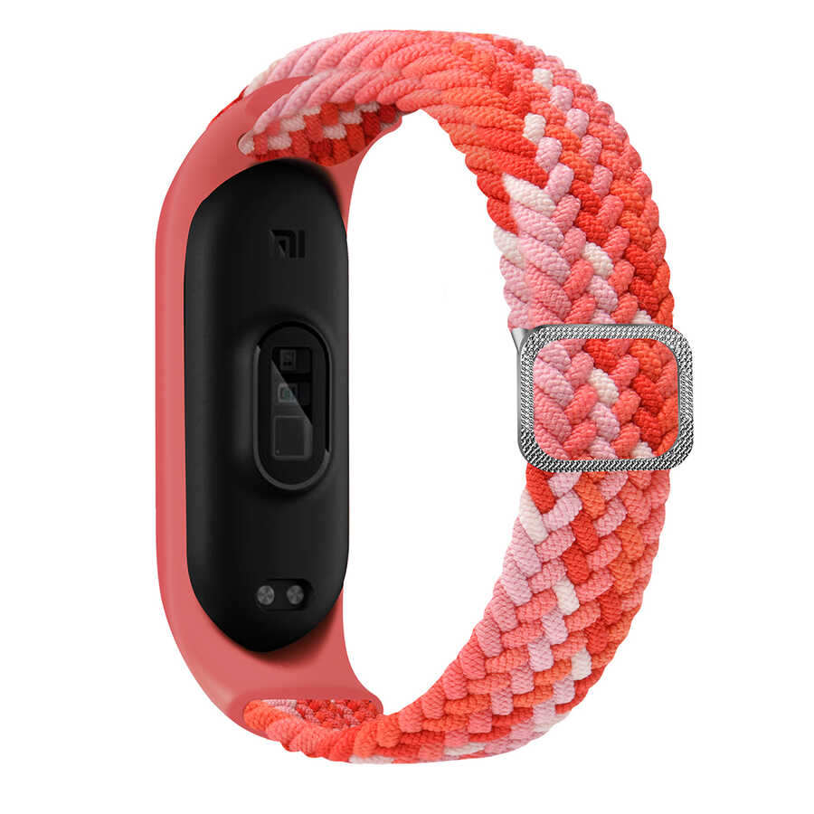 Xiaomi%20Uyumlu%20%20Mi%20Band%203%20KRD-49%20Örgü%20Kordon-Colorful%20red