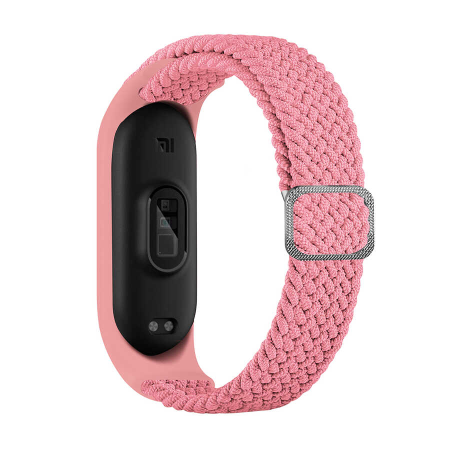 Xiaomi%20Uyumlu%20%20Mi%20Band%203%20KRD-49%20Örgü%20Kordon-Pembe