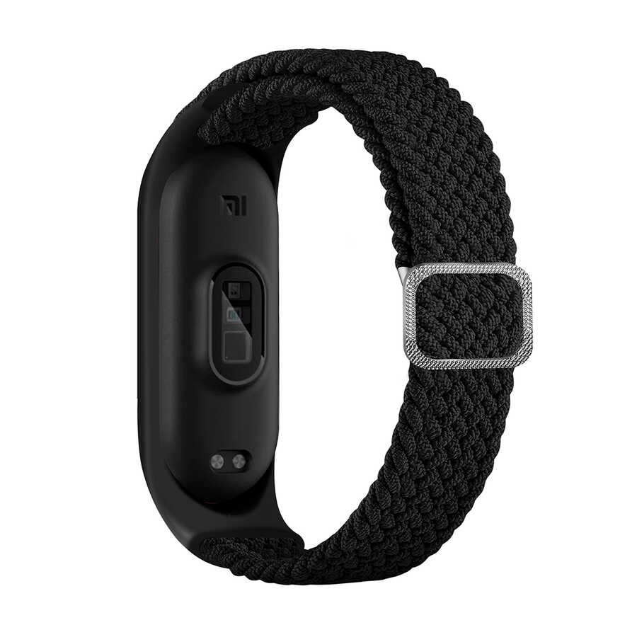 Xiaomi%20Uyumlu%20%20Mi%20Band%203%20KRD-49%20Örgü%20Kordon-Siyah