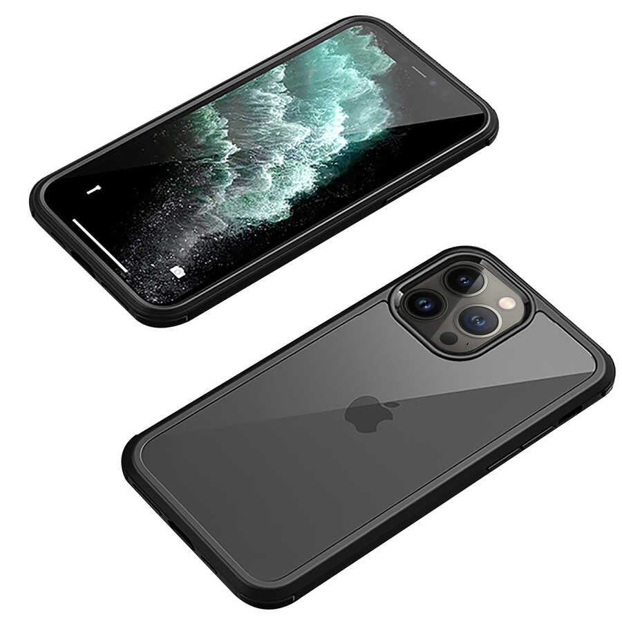 iPhone%20Uyumlu%2013%20Pro%20Kılıf%20Zore%20Dor%20Silikon%20Temperli%20Cam%20Kapak