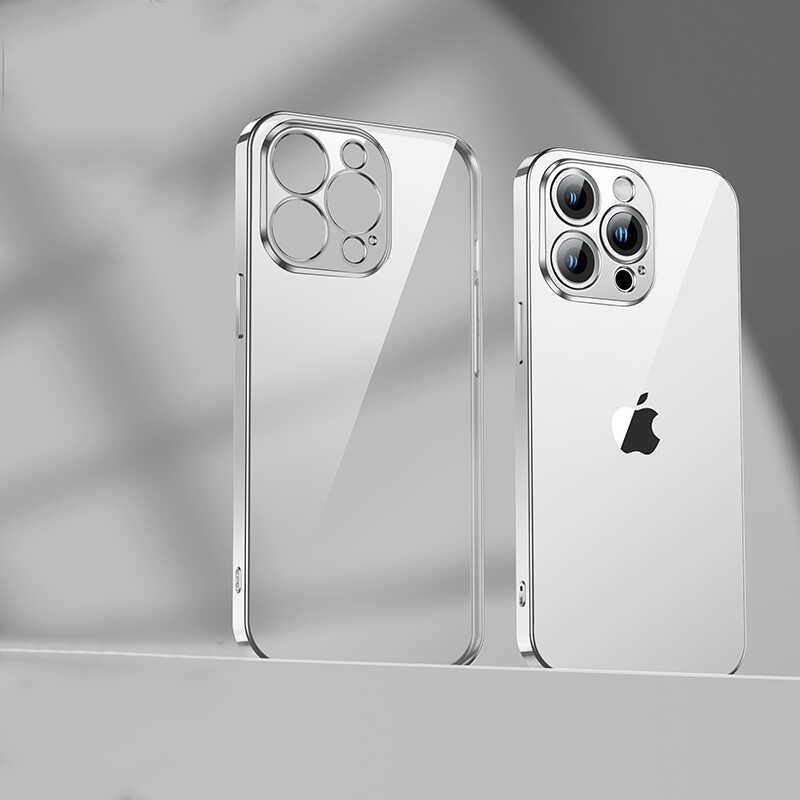 iPhone%20Uyumlu%2013%20Pro%20Max%20Benks%20Matte%20Electroplated%20TPU%20Kapak-Gümüş