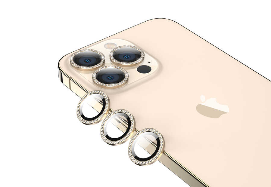 iPhone%20Uyumlu%2013%20Pro%20Max%20Zore%20CL-06%20Kamera%20Lens%20Koruyucu-Gold