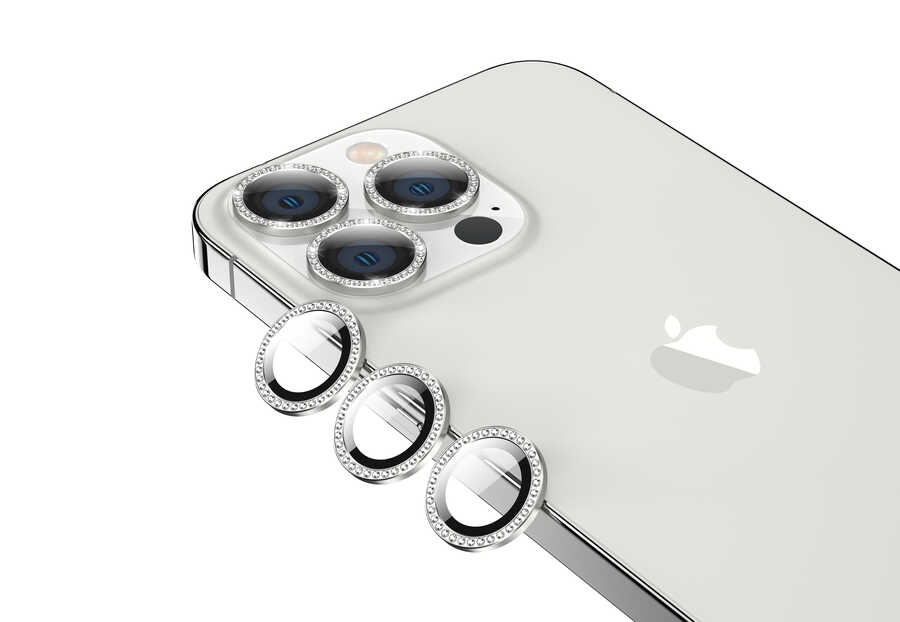 iPhone%20Uyumlu%2013%20Pro%20Max%20Zore%20CL-06%20Kamera%20Lens%20Koruyucu-Gümüş