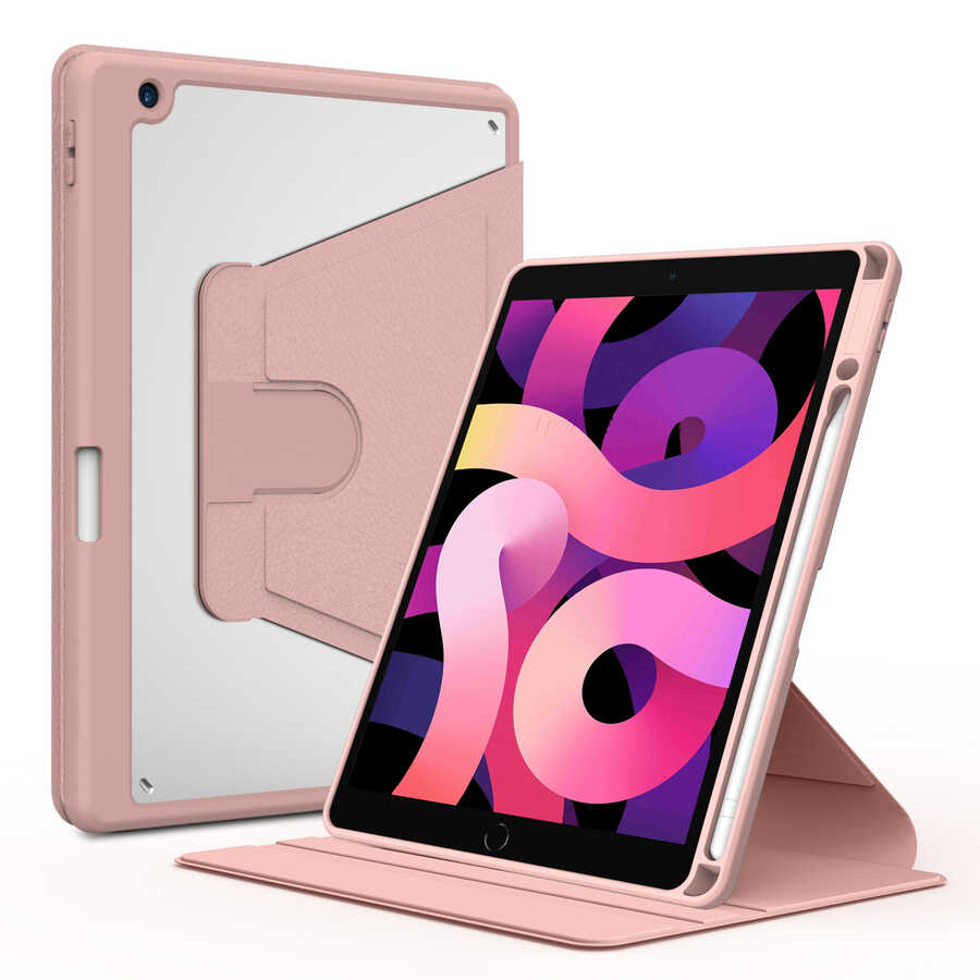 iPad%20Uyumlu%2010.2%202021%20(9.Nesil)%20Kılıf%20Zore%20Nayn%20Dönebilen%20Standlı%20Kılıf-Pembe