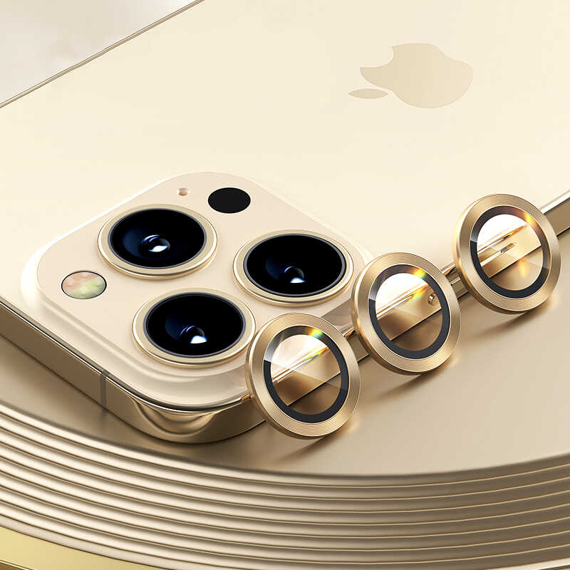 iPhone%20Uyumlu%2013%20Pro%20Benks%20New%20KR%20Kamera%20Lens%20Koruyucu-Gold