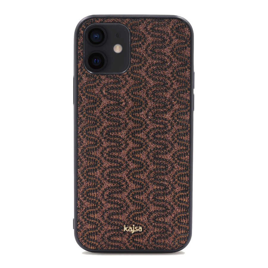 iPhone%20Uyumlu%2012%20Kılıf%20Kajsa%20Glamorous%20Serisi%20Waterfall%20Pattern%20Kapak-Kahverengi