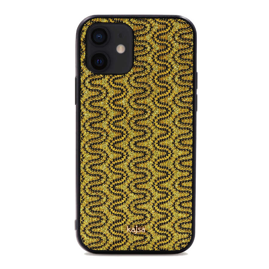 iPhone%20Uyumlu%2012%20Kılıf%20Kajsa%20Glamorous%20Serisi%20Waterfall%20Pattern%20Kapak-Sarı