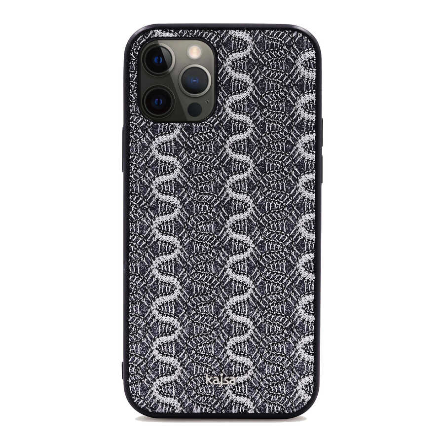 iPhone%20Uyumlu%2012%20Pro%20Kılıf%20Kajsa%20Glamorous%20Serisi%20Waterfall%20Pattern%20Kapak-Gri