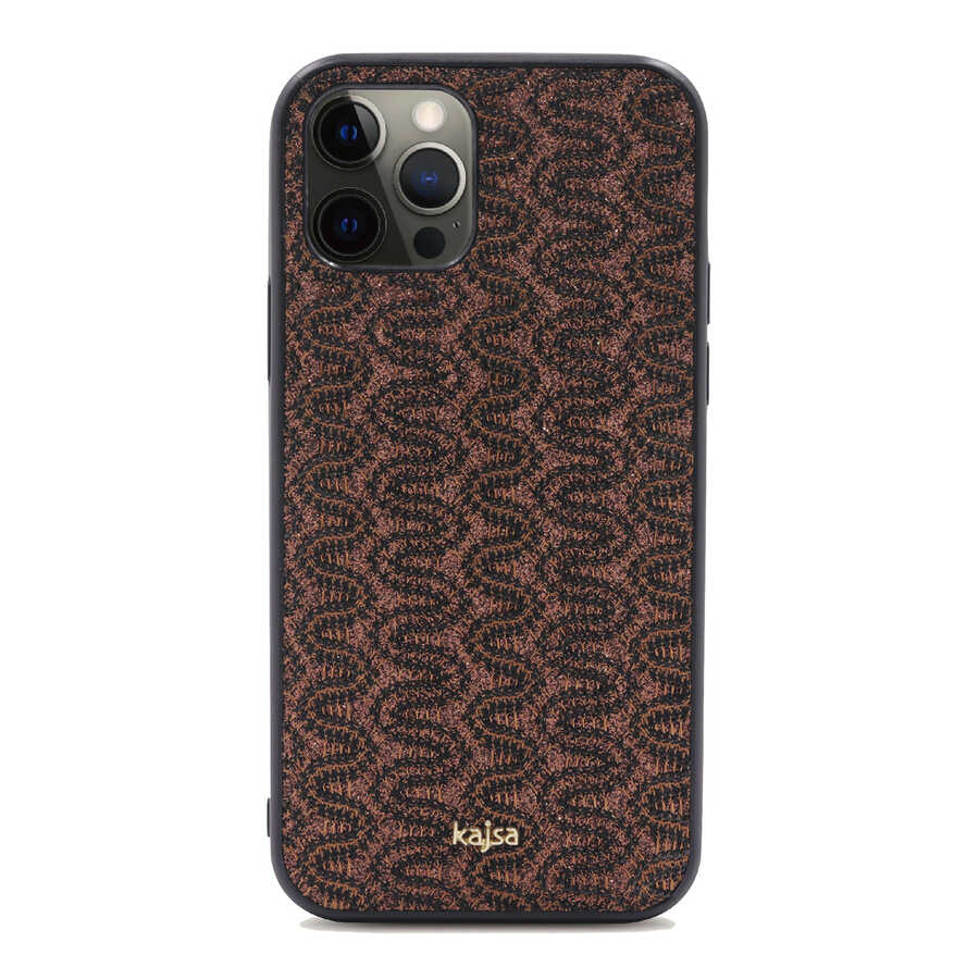 iPhone%20Uyumlu%2012%20Pro%20Kılıf%20Kajsa%20Glamorous%20Serisi%20Waterfall%20Pattern%20Kapak-Kahverengi