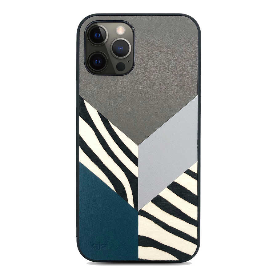 iPhone%20Uyumlu%2012%20Pro%20Max%20Kılıf%20Kajsa%20Glamorous%20Serisi%20Zebra%20Combo%20Kapak-Füme