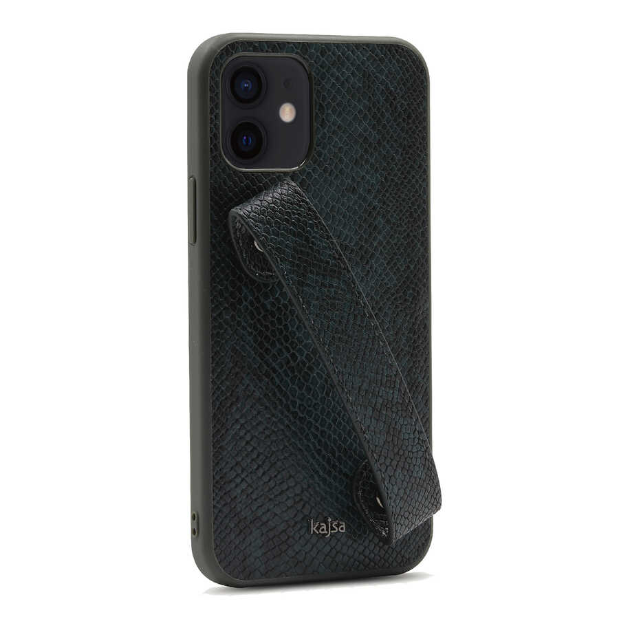 iPhone%20Uyumlu%2012%20Kılıf%20Kajsa%20Glamorous%20Serisi%20Snake%20Handstrap%20Kapak-Yeşil