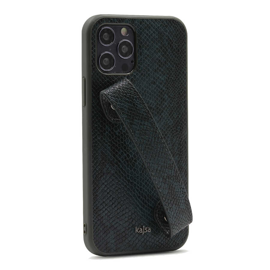 iPhone%20Uyumlu%2012%20Pro%20Max%20Kılıf%20Kajsa%20Glamorous%20Serisi%20Snake%20Handstrap%20Kapak-Yeşil