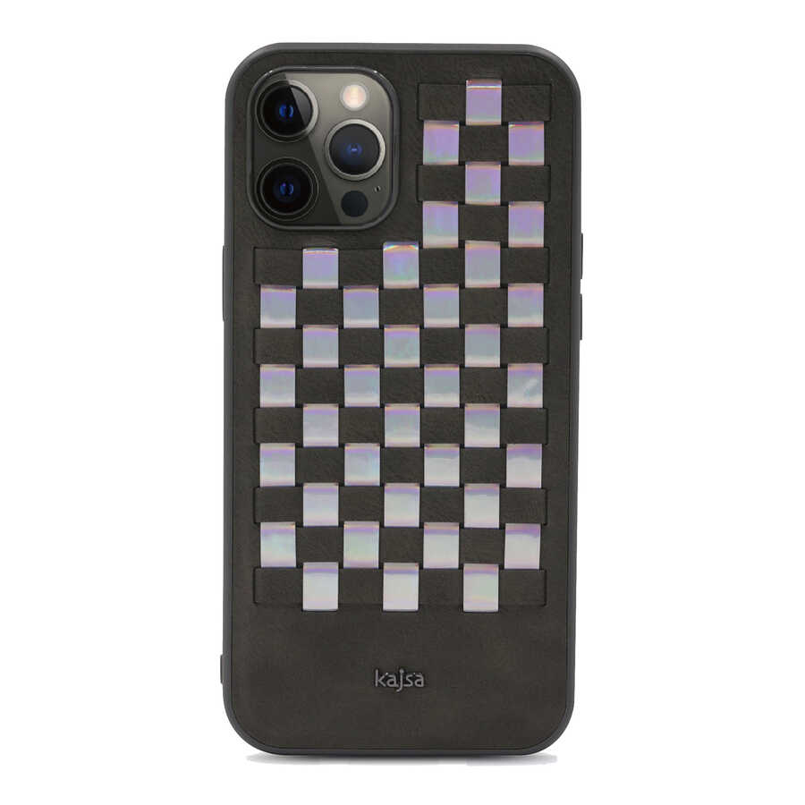 iPhone%20Uyumlu%2012%20Pro%20Max%20Kılıf%20Kajsa%20Preppie%20Serisi%20Spotlight%20Woven%20Kapak-Koyu%20yeşil