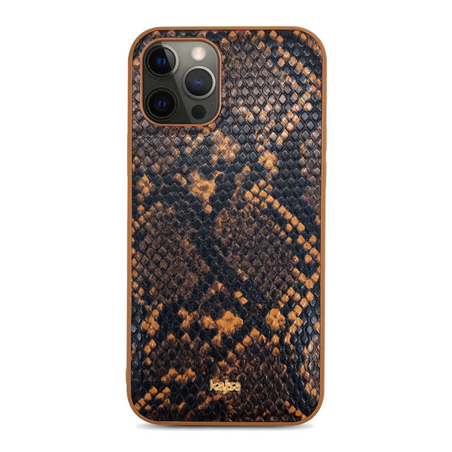 iPhone%20Uyumlu%2012%20Pro%20Kılıf%20Kajsa%20Glamorous%20Serisi%20Snake%20Pattern%20Kapak-Sarı