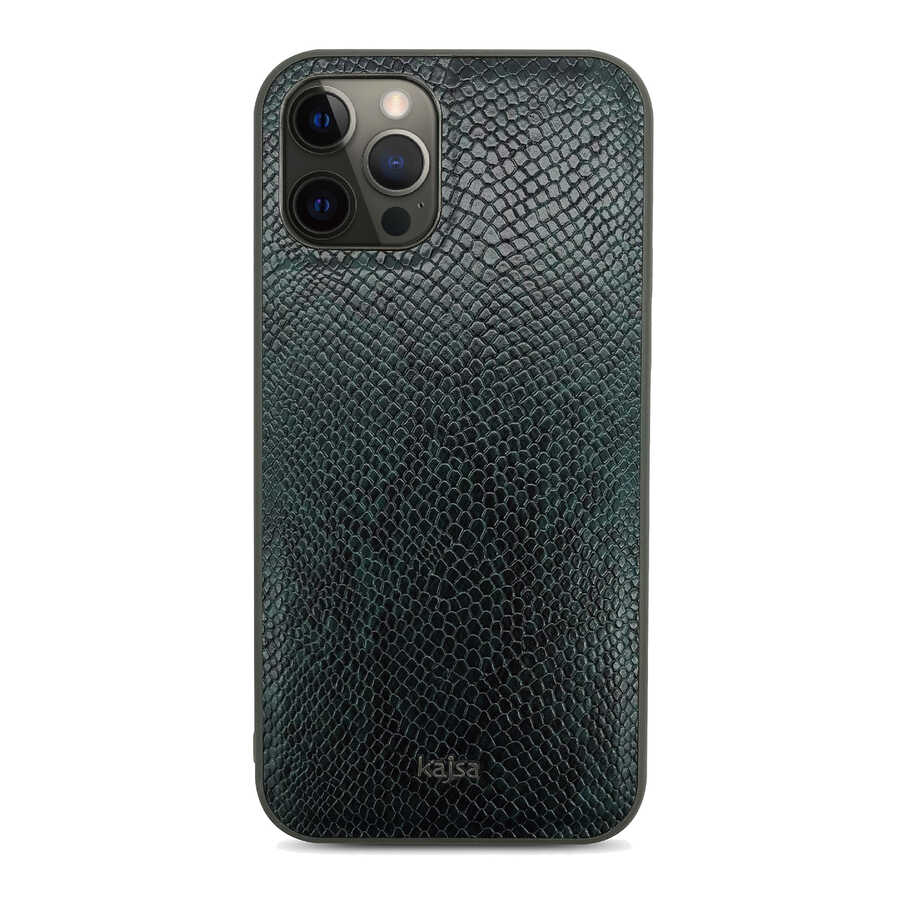 iPhone%20Uyumlu%2012%20Pro%20Kılıf%20Kajsa%20Glamorous%20Serisi%20Snake%20Pattern%20Kapak-Yeşil