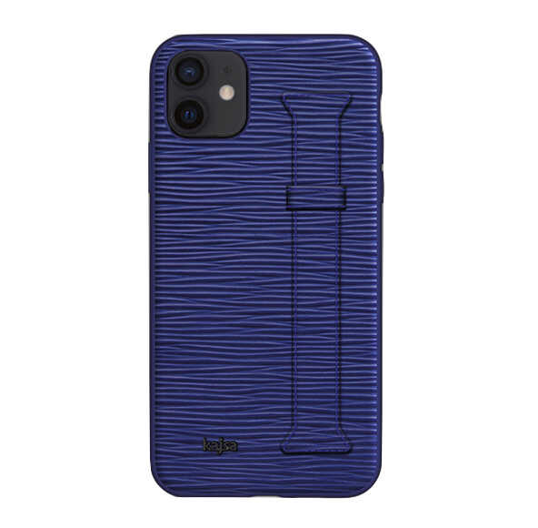 iPhone%20Uyumlu%2012%20Kılıf%20Kajsa%20Wave%20Pattern%20Handstrap%20Kapak-Mavi