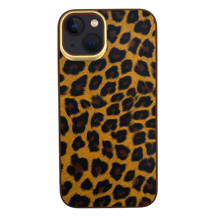 iPhone%20Uyumlu%2013%20Kılıf%20Kajsa%20Glamorous%20Serisi%20Leopard%20Combo%20Kapak-Sarı